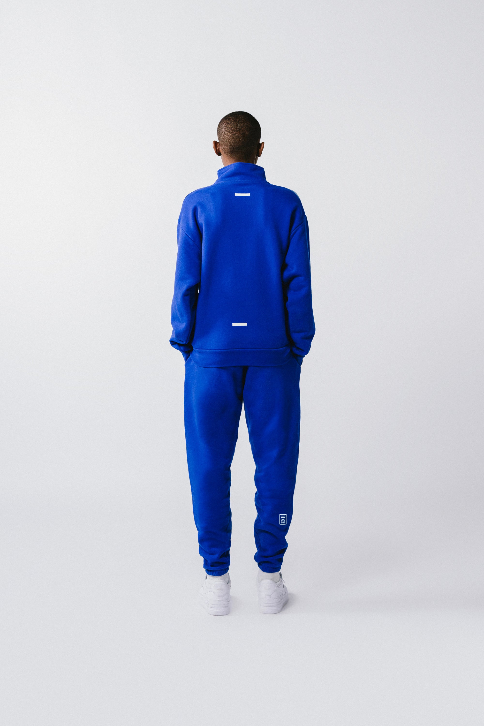 Womens Quarter Zip Sweat Top Azul