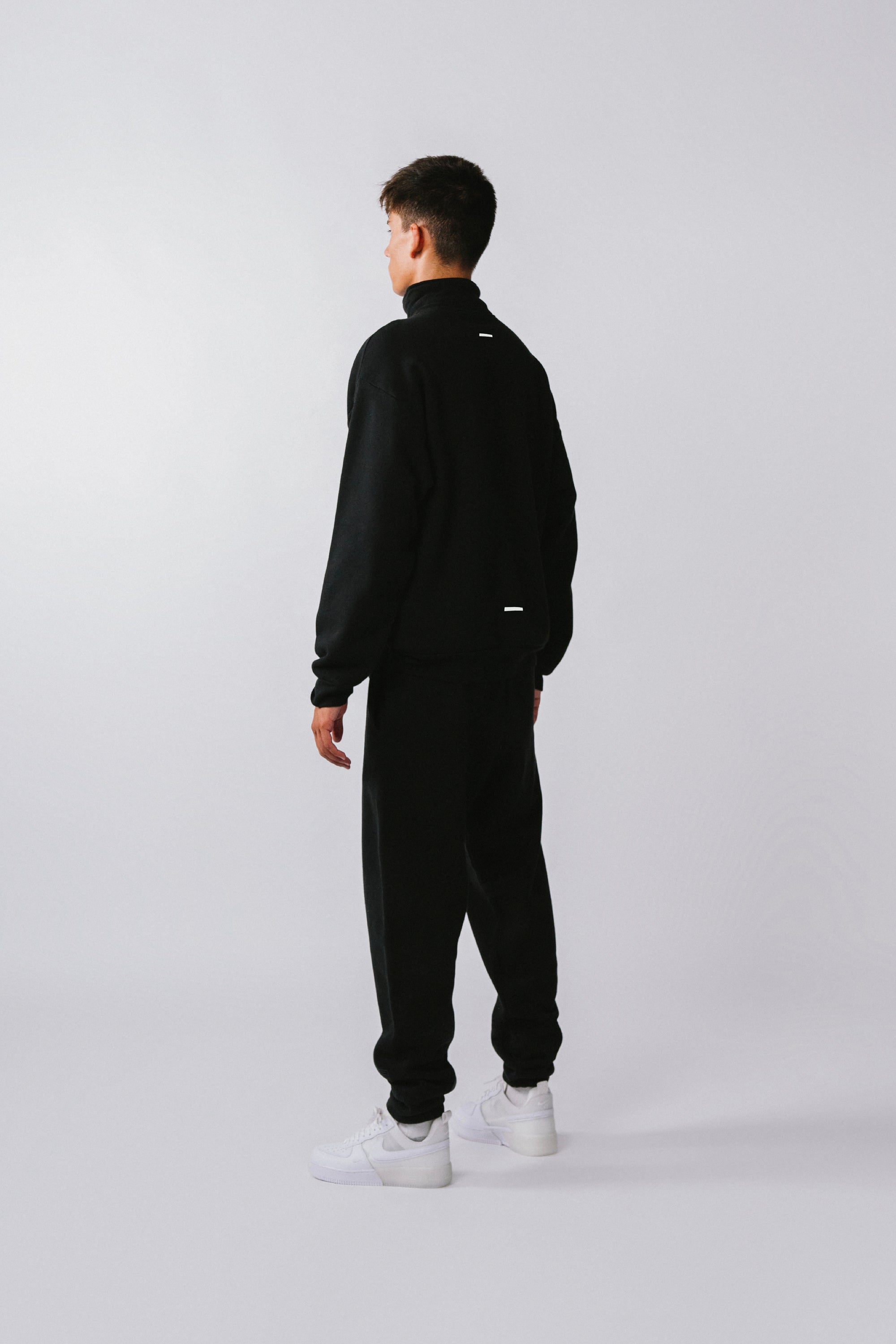 Quarter Zip Sweat Top Black