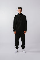 Mens Quarter Zip Sweat Top Black