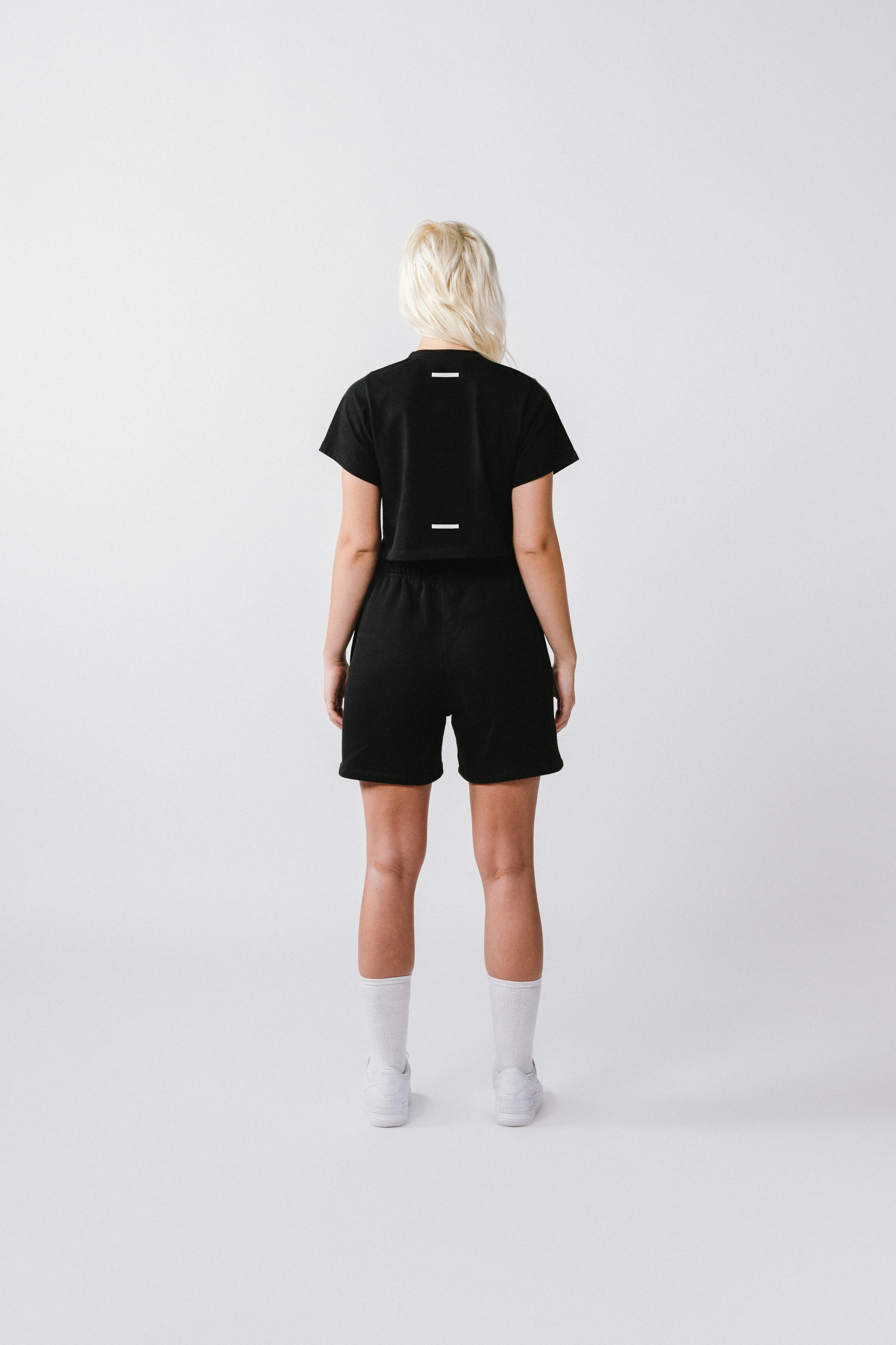 Womens Cropped Baby Tee Black