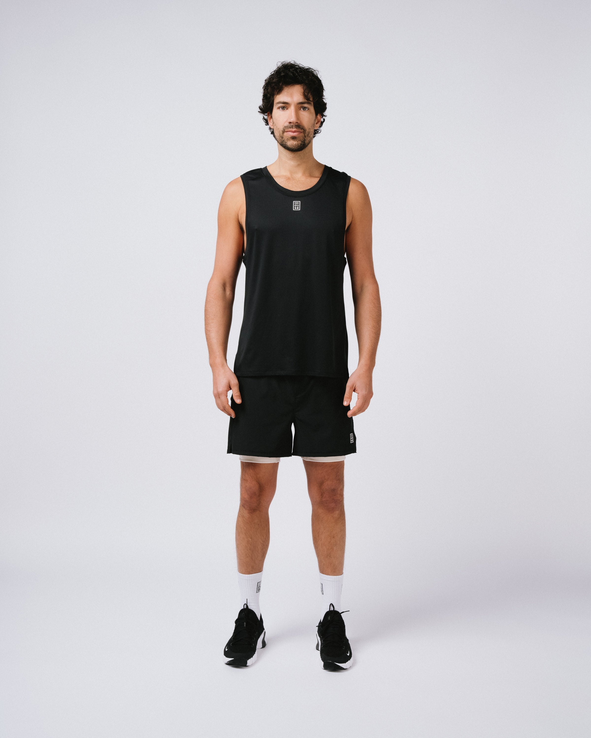 Mens Black Off White Shorts