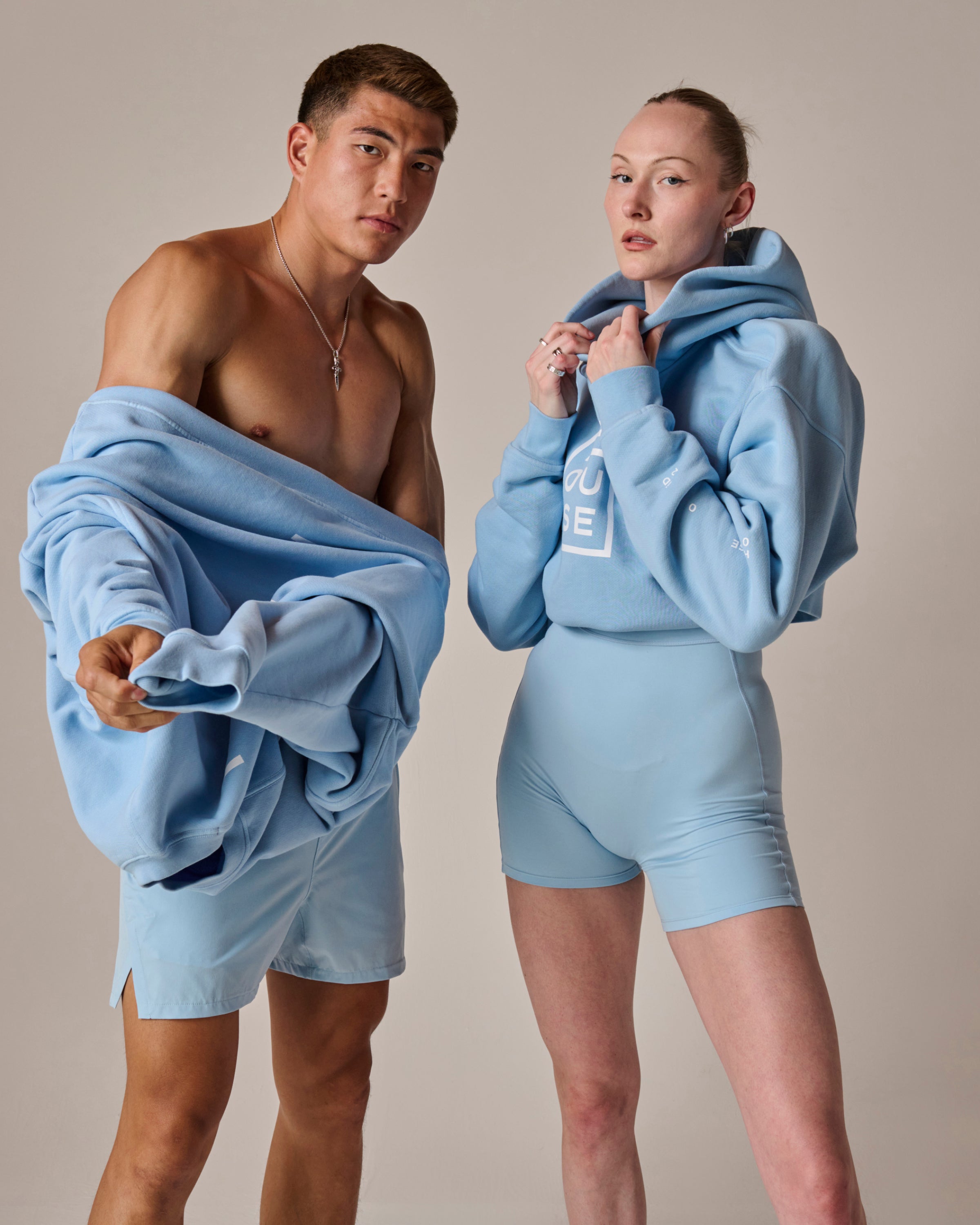 Cropped Hoodie - Sky Blue