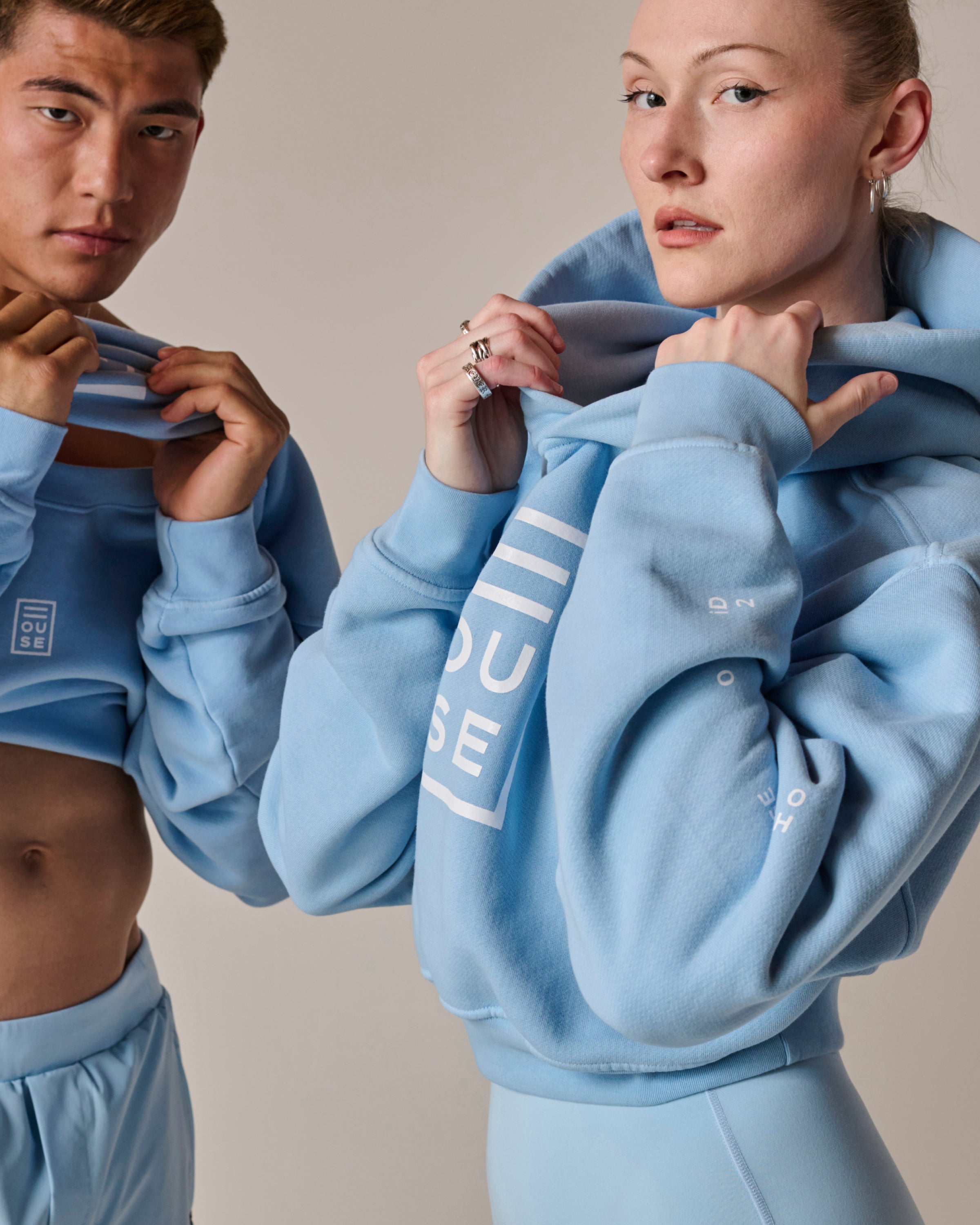 Cropped Hoodie - Sky Blue