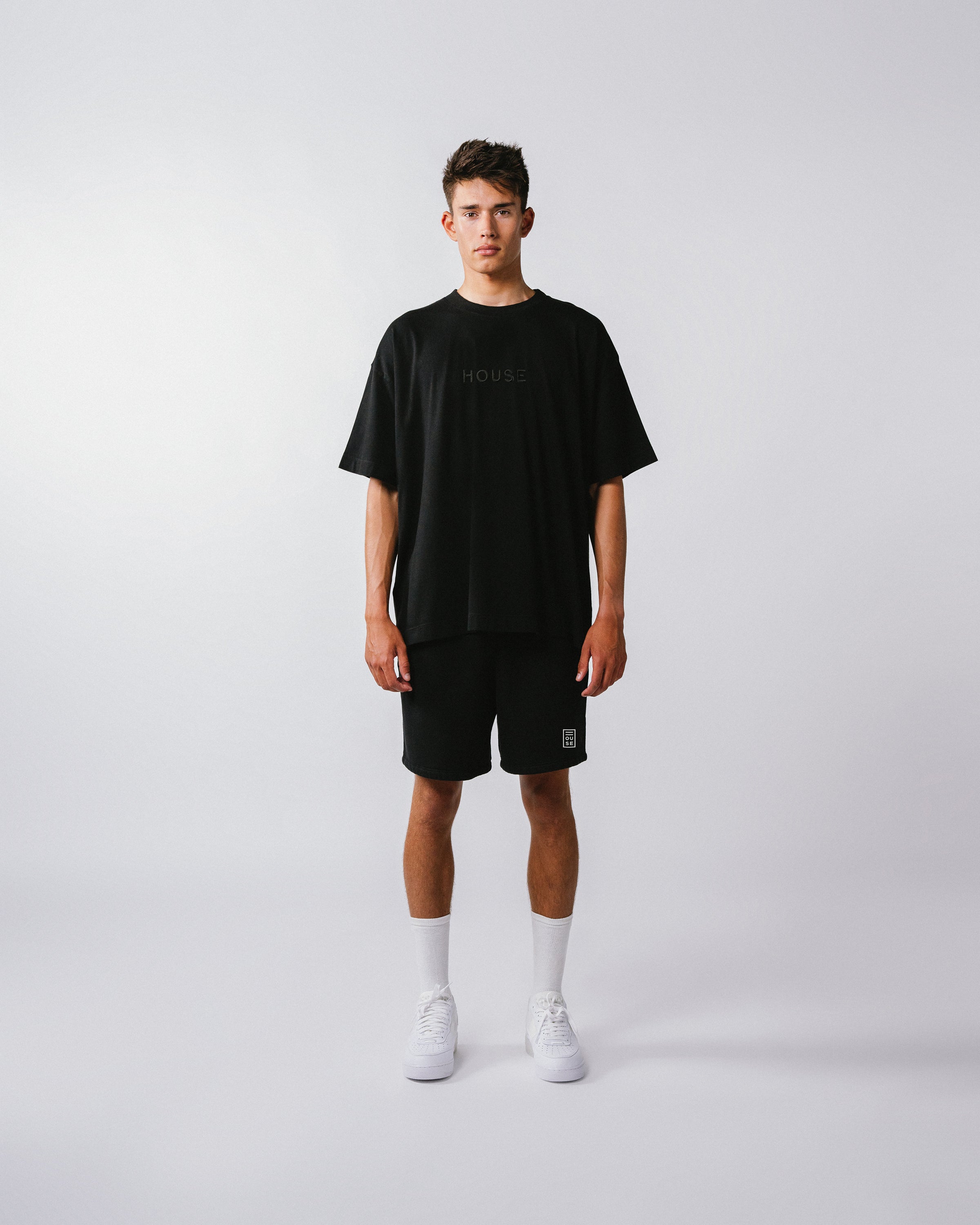 Mens Black Sweat Short