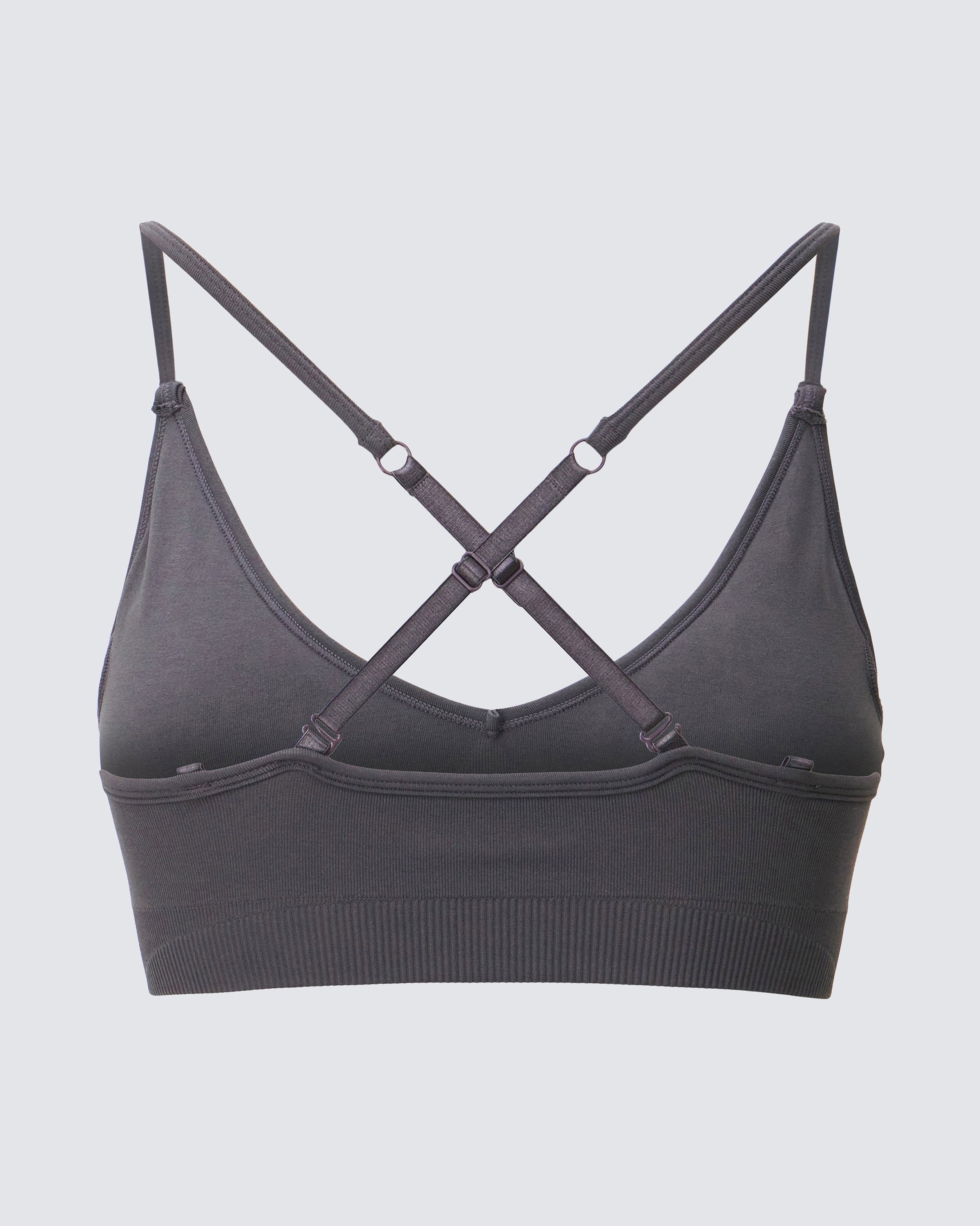 Womens seamless sports bra in dark grey