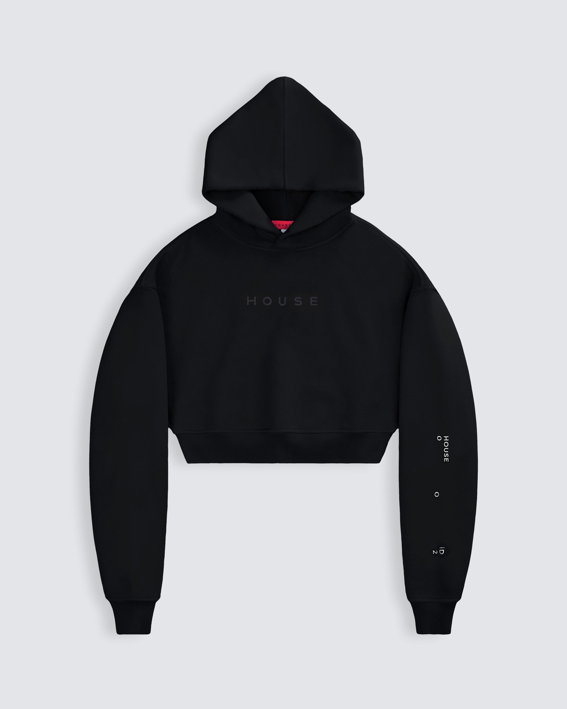 Womens cropped hoodie in black