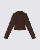Seamless Longsleeve Full Zip - Espresso