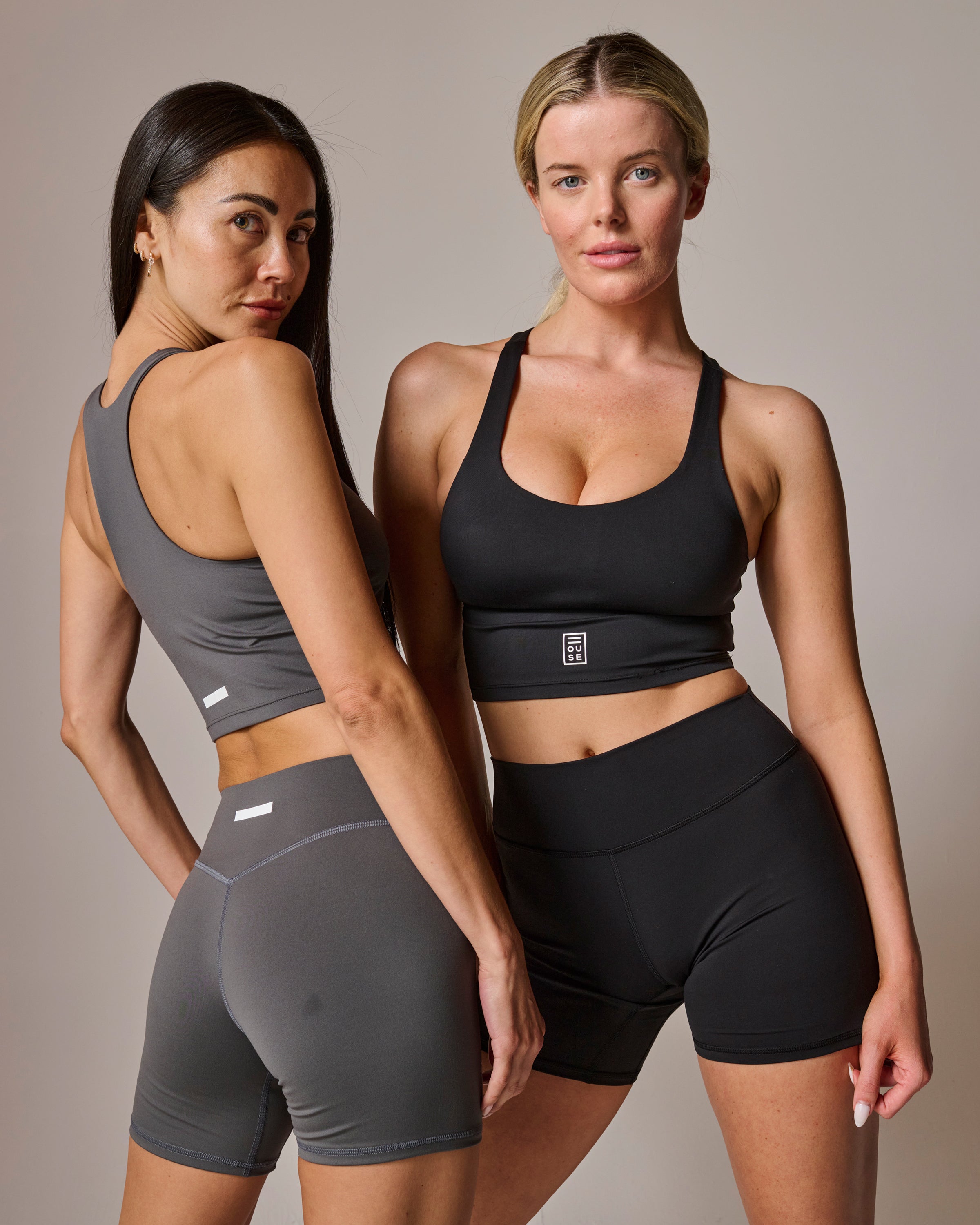 Womens Cropped Sports Tank in Black