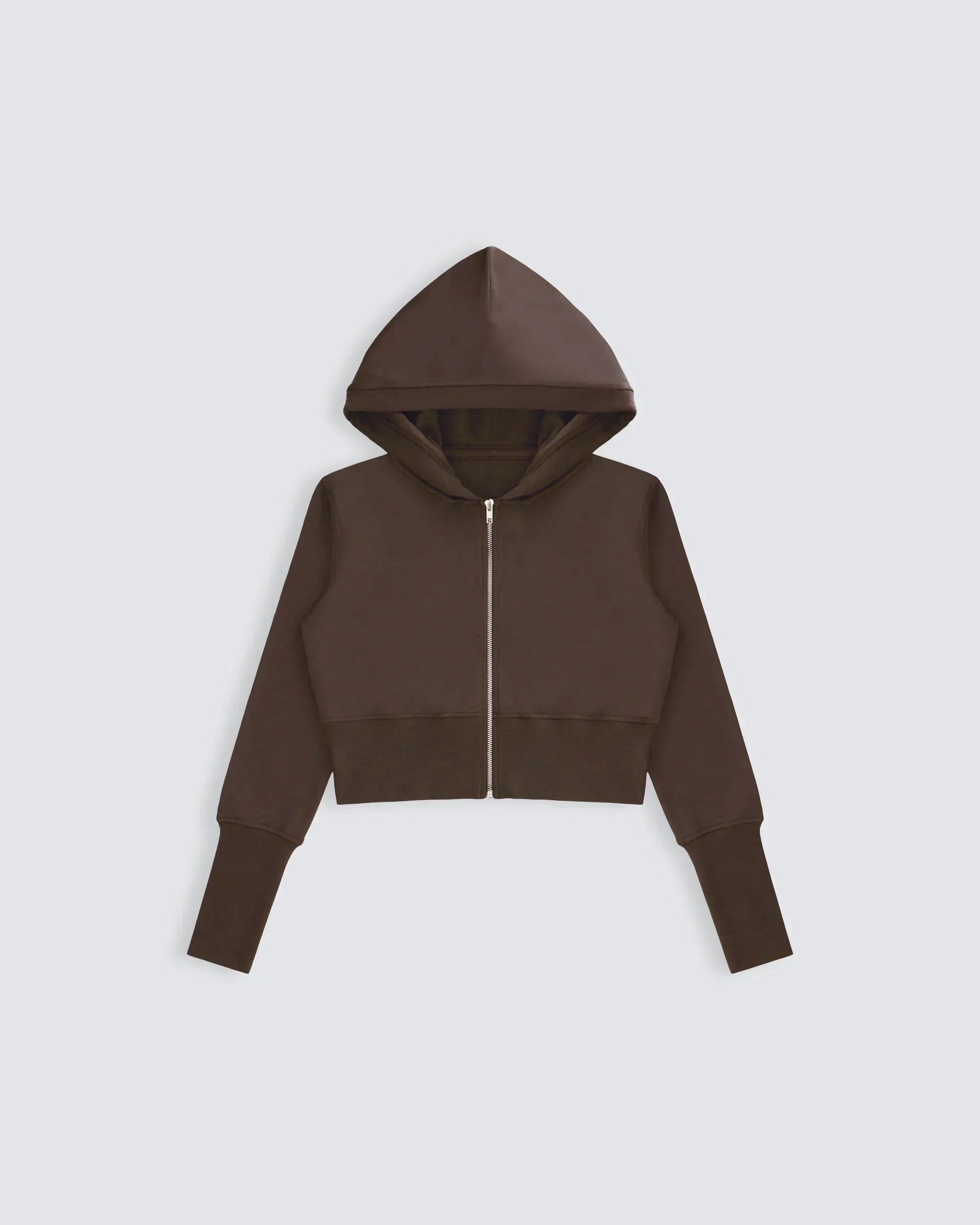 Jersey Zip Up Hoodie - Espresso