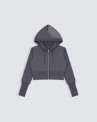 Jersey Zip Up Hoodie - Dark Grey