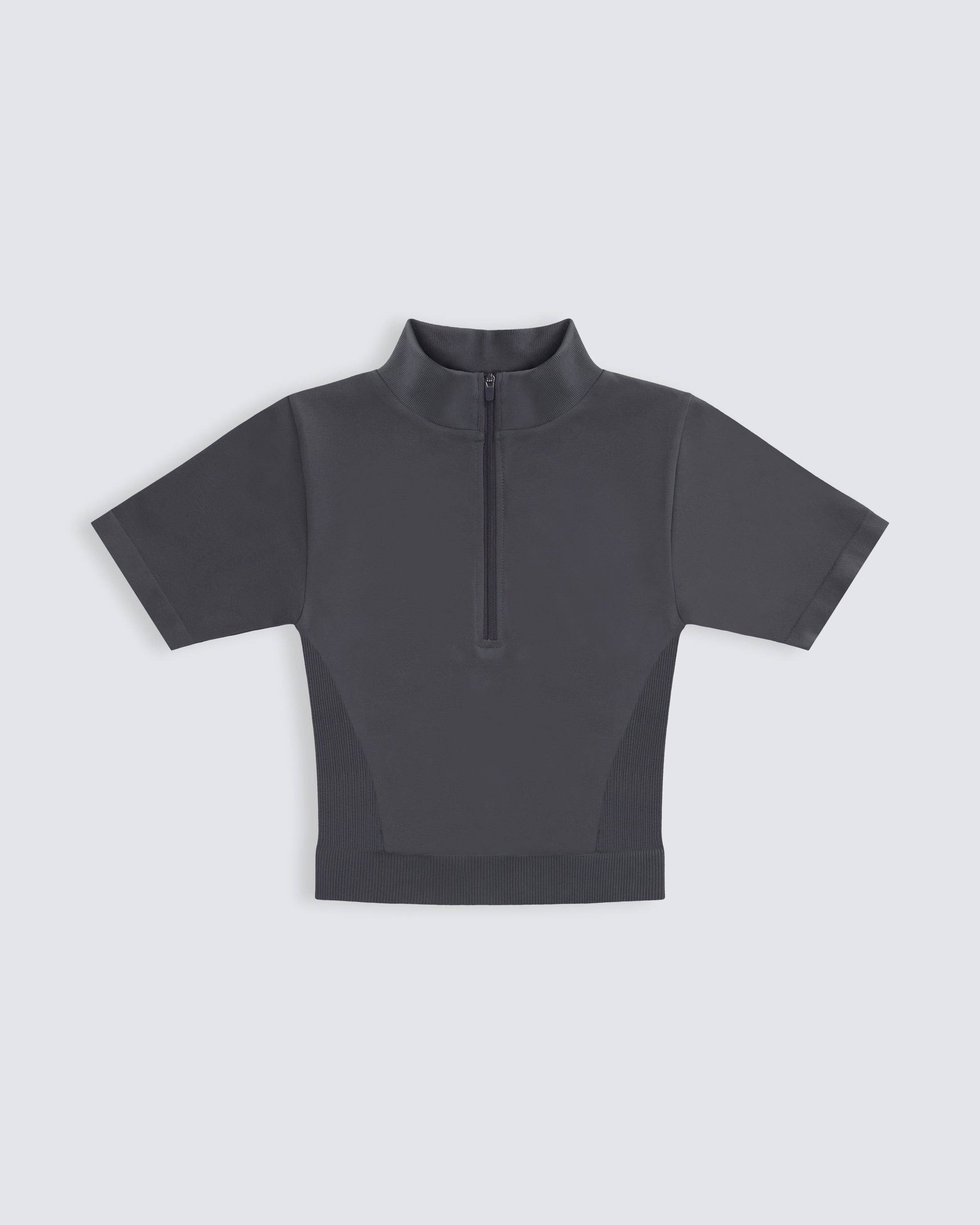 Womens Half Zip Sports Top Dark Grey