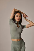 Sage seamless womens half zip sports top
