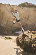 Perforated 4" Lined Short - Black/Sea Green