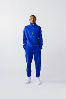 Womens Quarter Zip Sweat Top Azul