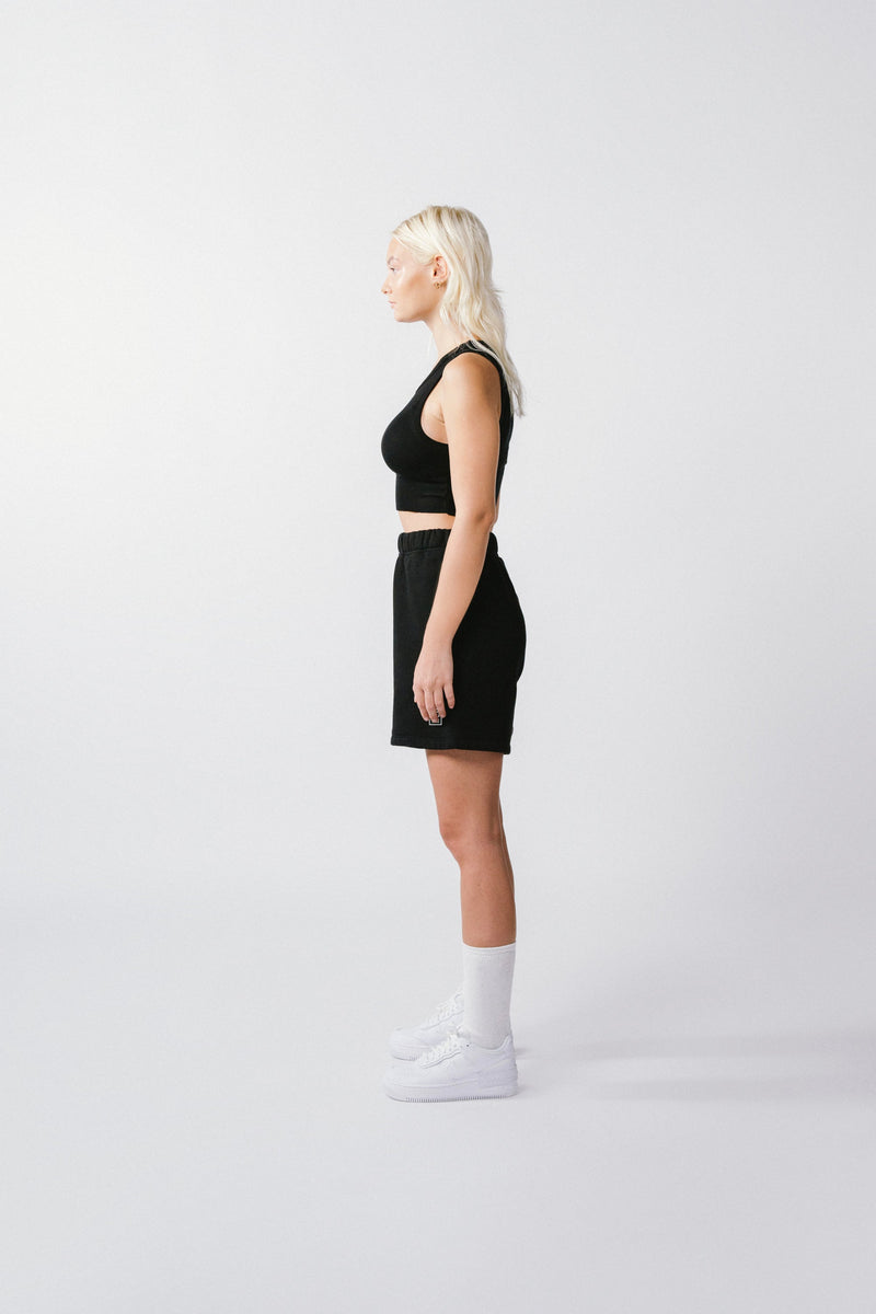 Womens Cropped Tank Black