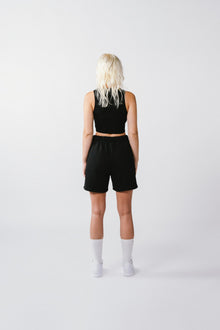 Womens Cropped Tank Black