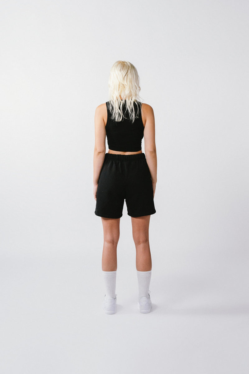 Womens Cropped Tank Black