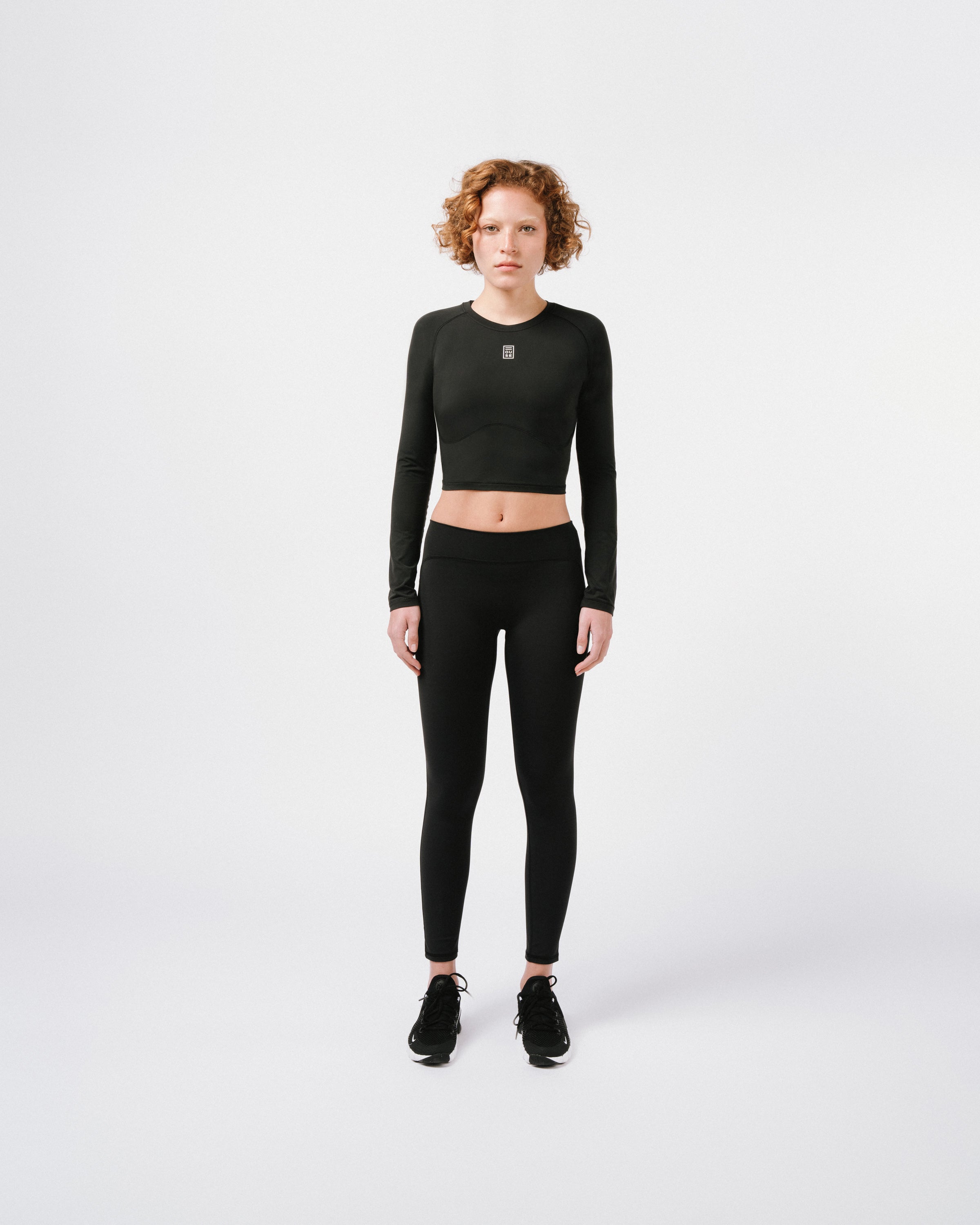 Womens Long Sleeve Sports Top Black