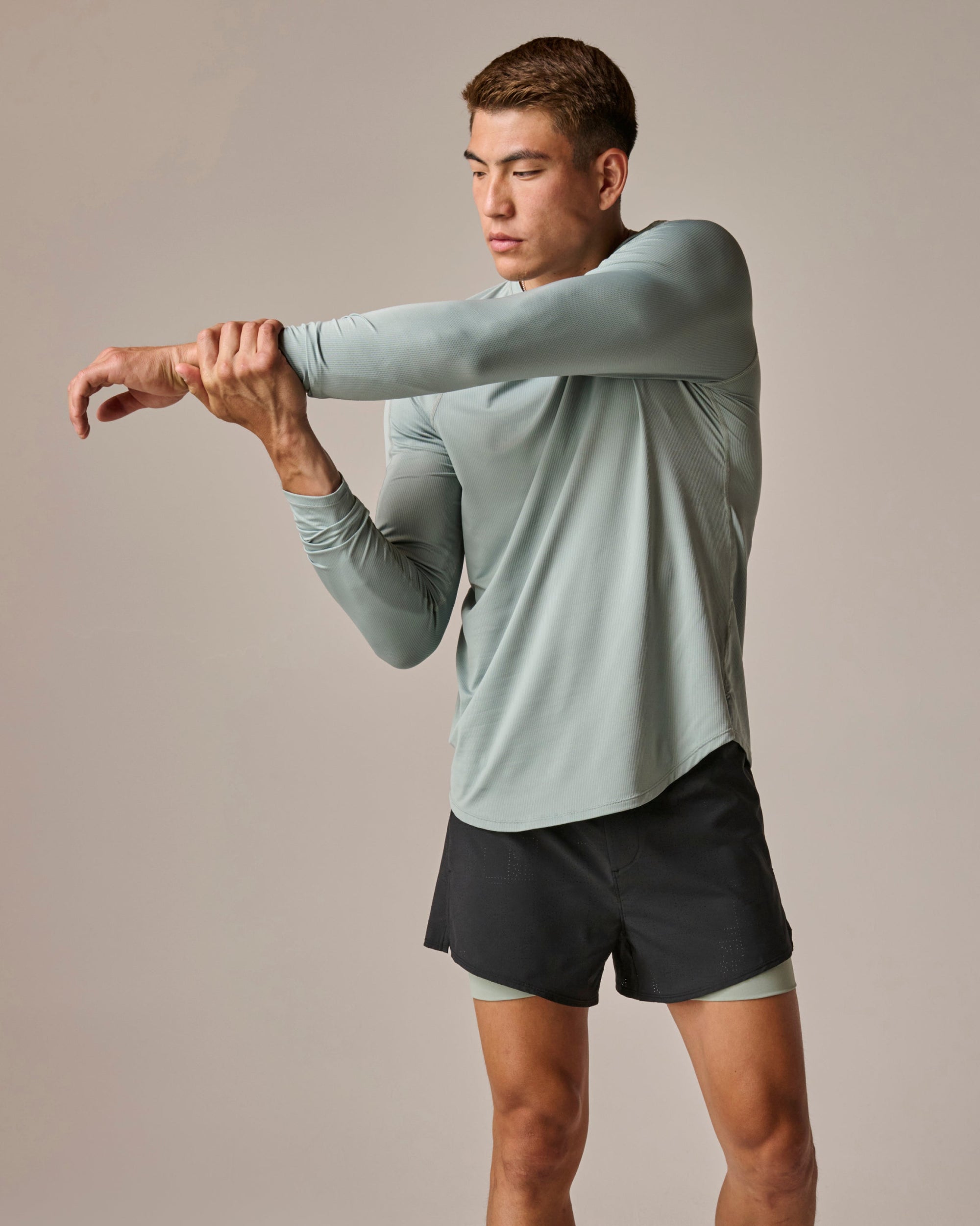 Perforated 4" Lined Short - Black/Sea Green