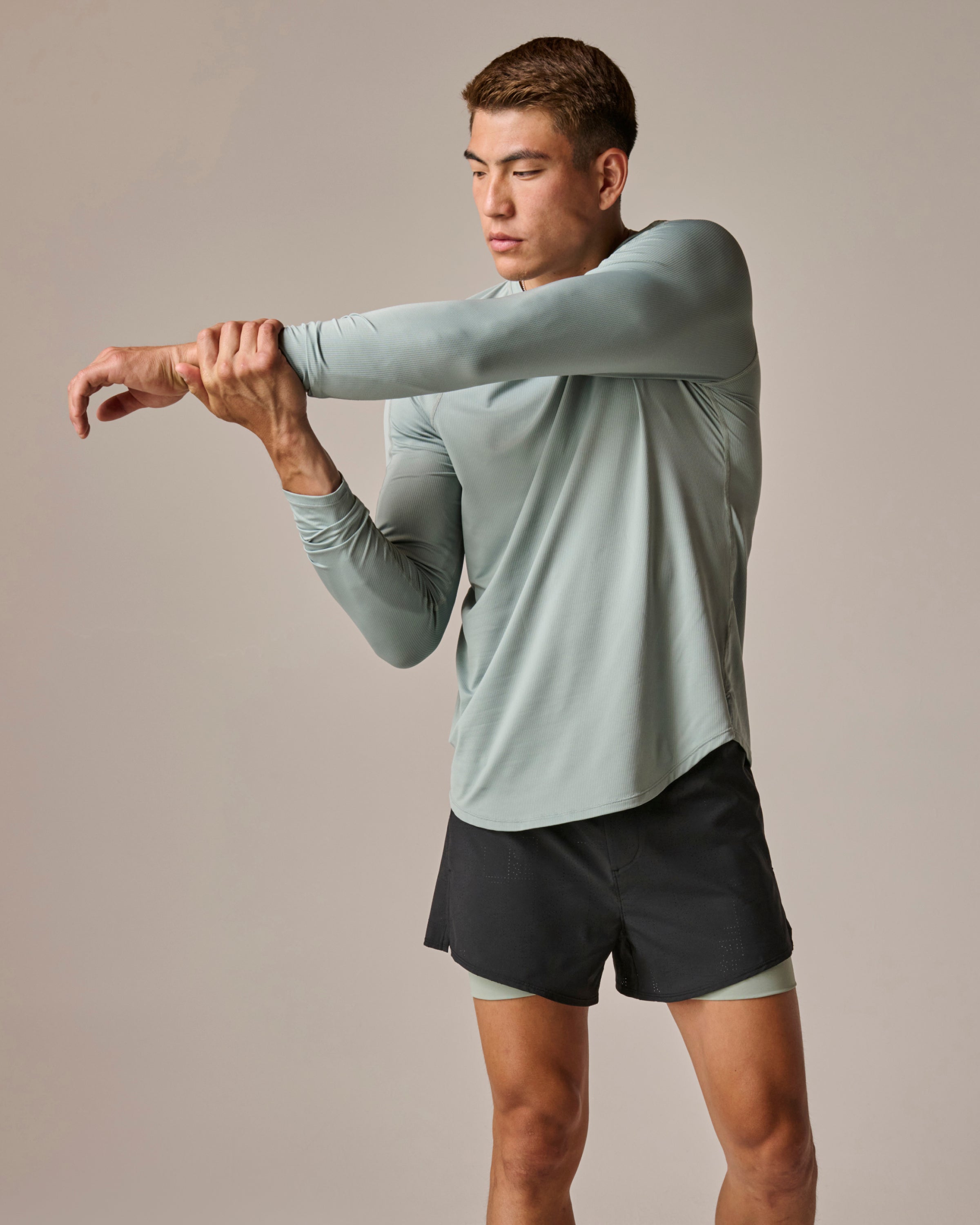 Perforated 4" Lined Short - Black/Sea Green