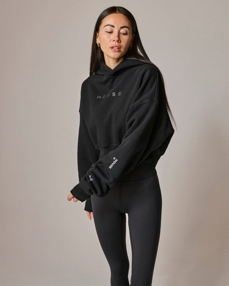 Cropped Hoodie - Black