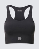 Womens Cropped Sports Tank in Black