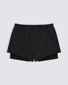 Mens perforated lined short in black