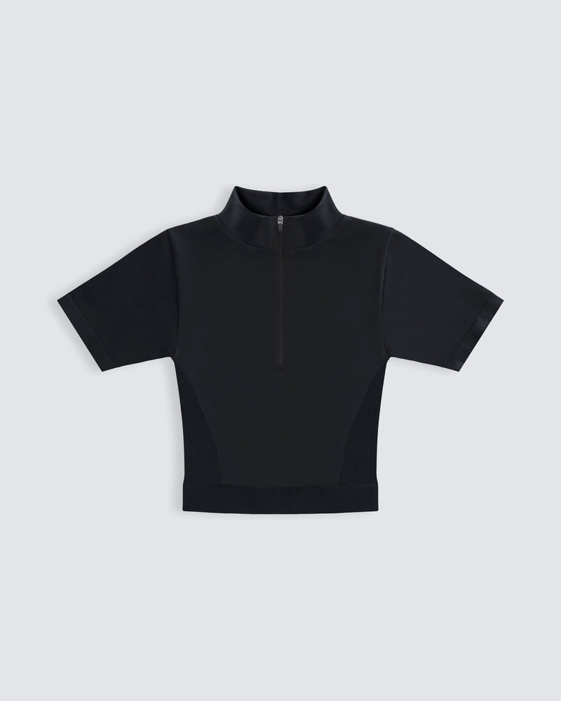 Seamless Half Zip - Black