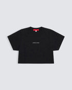 Womens cropped baby tee in black