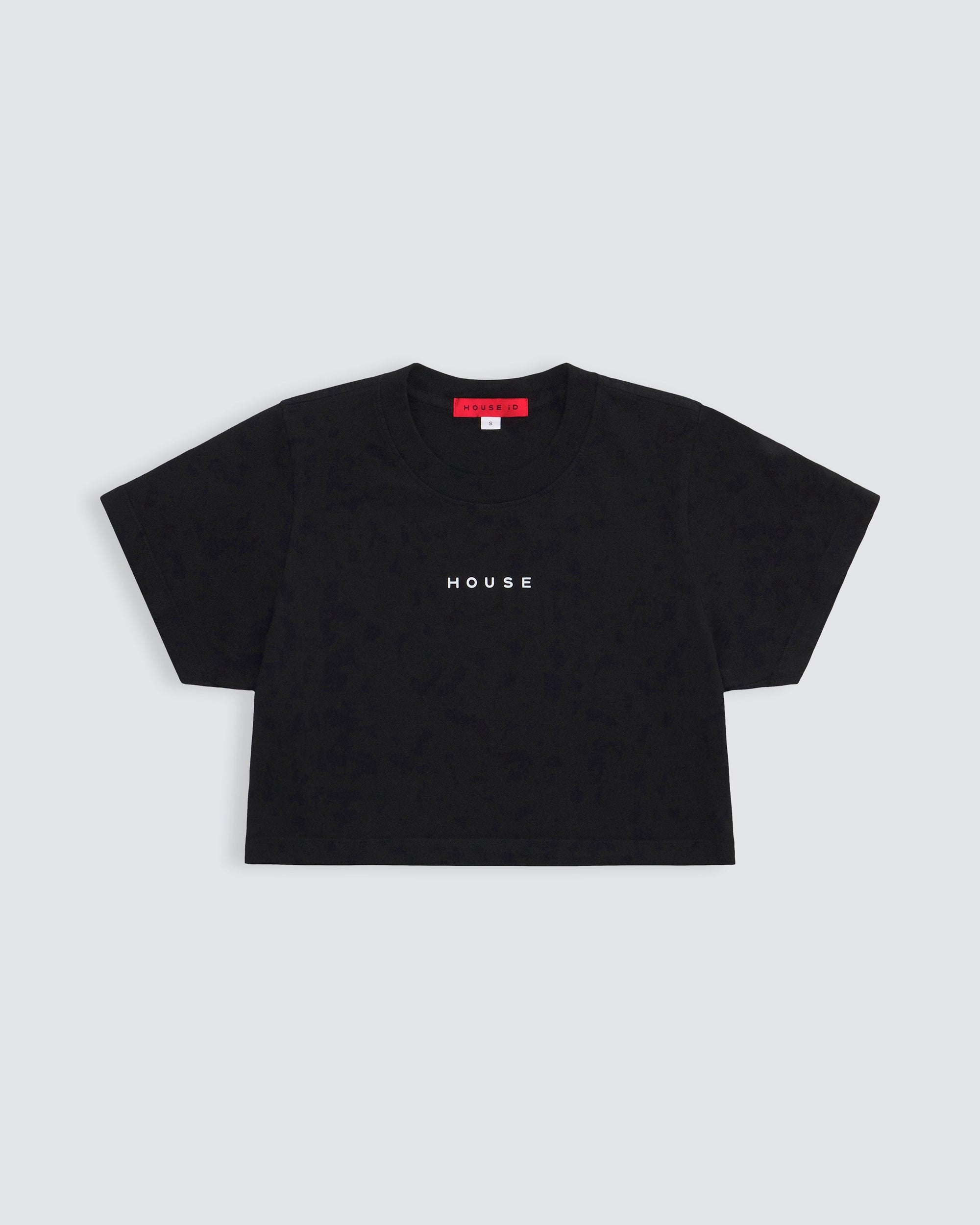 Womens cropped baby tee in black