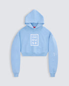 Womens Sky Blue Cropped Hoodie