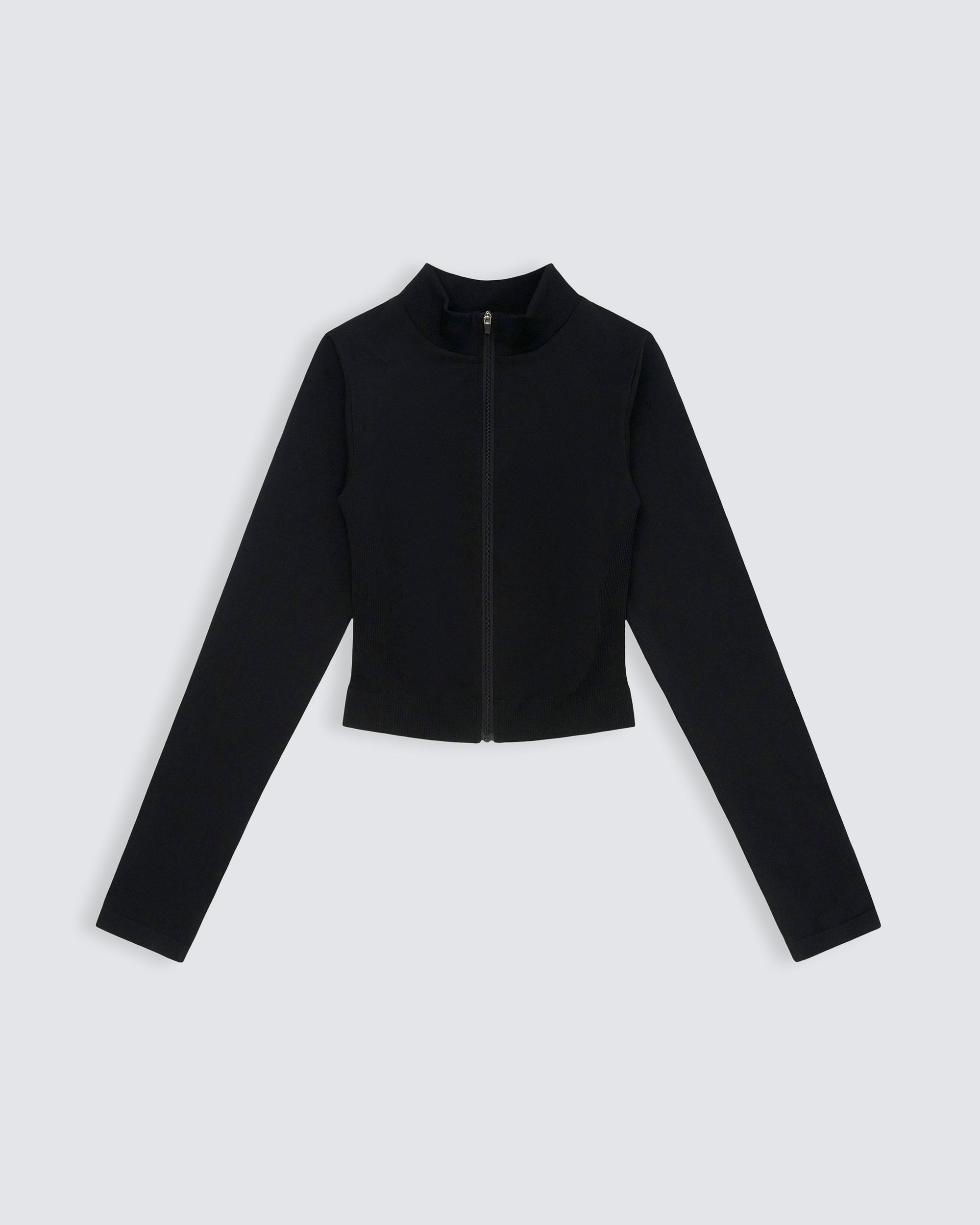 Seamless Longsleeve Full Zip - Black