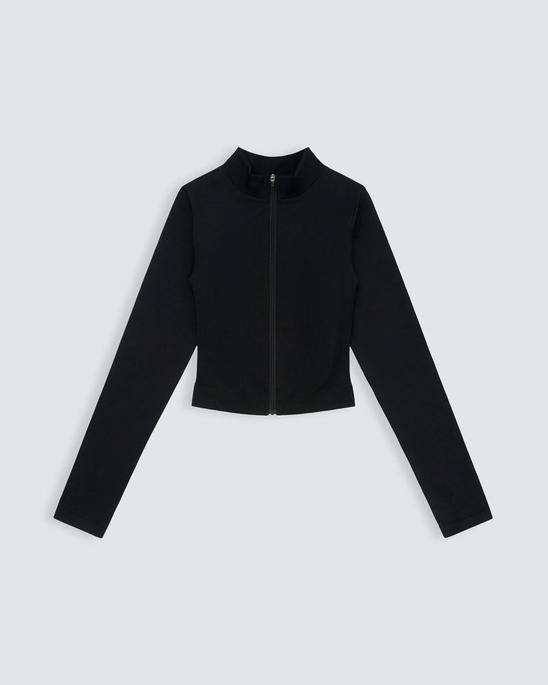Seamless Longsleeve Full Zip - Black