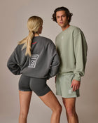 Unisex Mens Womens Crew Sweater in Dark Grey
