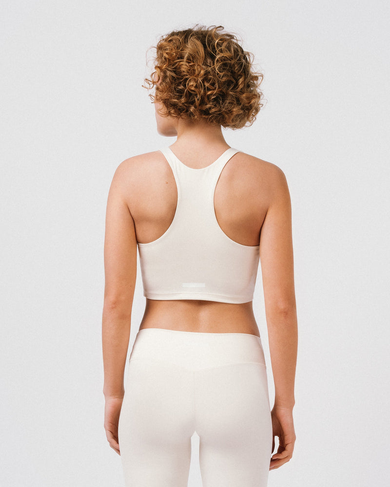 FM Womens Off White Cropped Tank