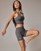 Womens Grey Cropped Sports Tank