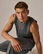 Mens Jersey Tank in Dark Grey