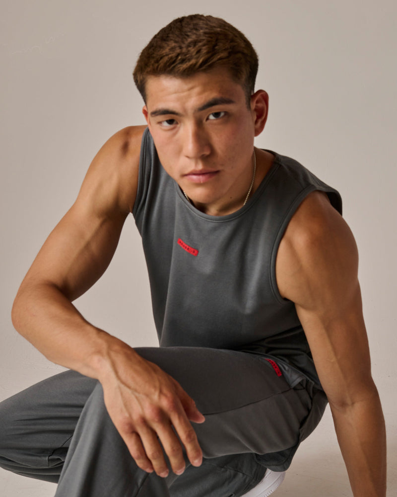 Mens Jersey Tank in Dark Grey