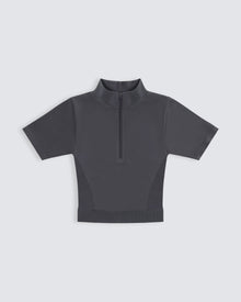 Womens Half Zip Sports Top Dark Grey