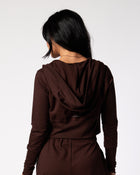 Jersey Zip Up Hoodie - Espresso